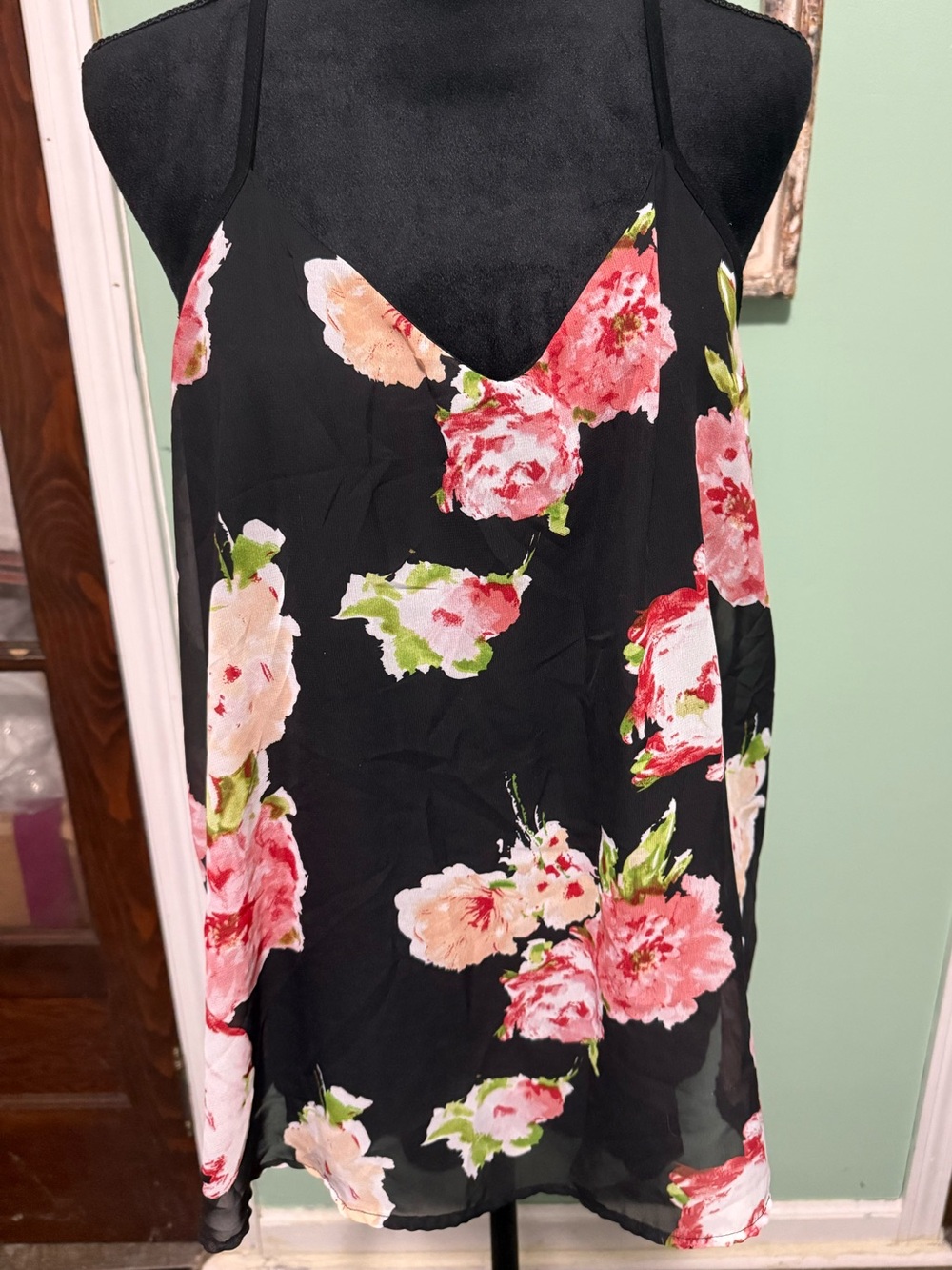 Maurices floral flowy lace back tank XXL